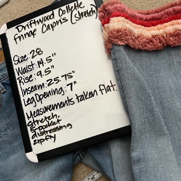 DRIFTWOOD Colette Pretty in Fringe Skinny Straight Cropped Blue Jeans - Picture 8 of 8